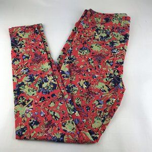 LuLaRoe Tall Curvy Floral Leggings‎ Orange Purple Green Yellow